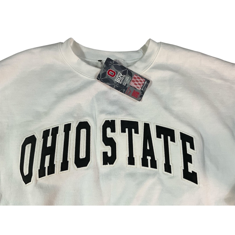 Champion Ohio State Buckeyes Sweatshirt Mens 2XL White New NCAA Tackle Twill - Picture 3 of 8